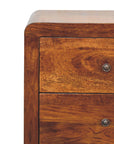 Three Drawer Bedside Table in Chestnut Finish