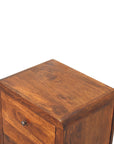 Three Drawer Bedside Table in Chestnut Finish