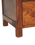 Three Drawer Bedside Table in Chestnut Finish