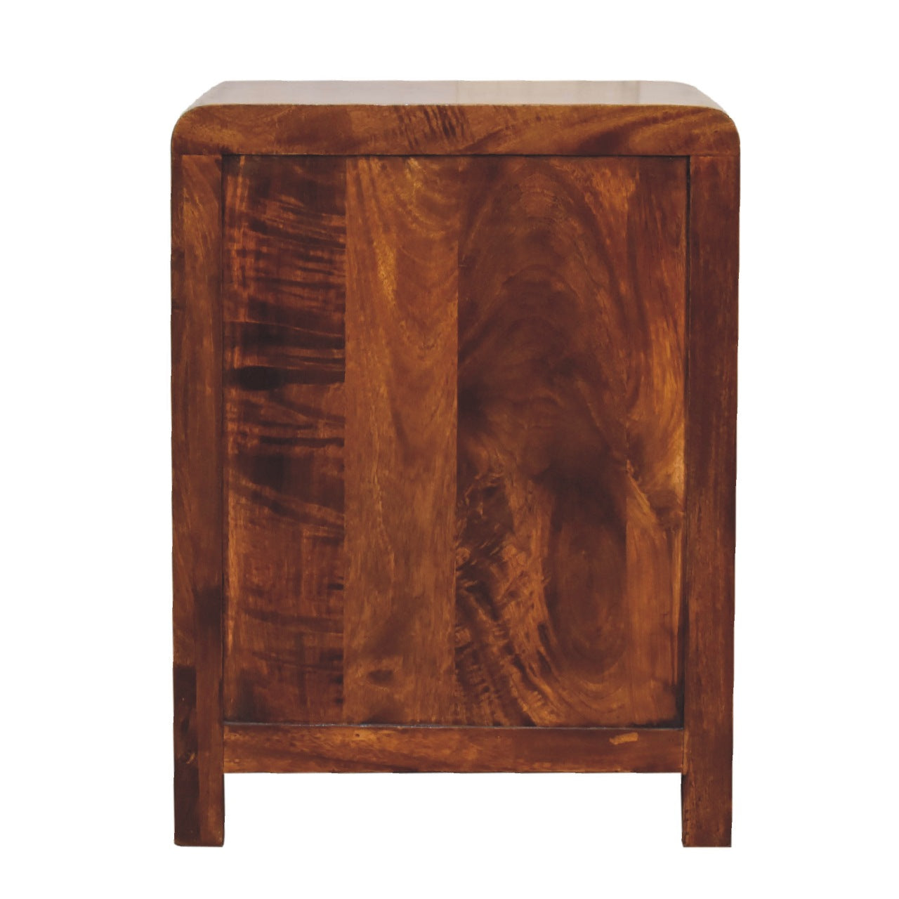 Three Drawer Bedside Table in Chestnut Finish