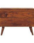 2 Drawer Curved Chestnut Chest of Drawers