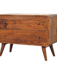 2 Drawer Curved Chestnut Chest of Drawers