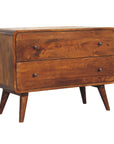 2 Drawer Curved Chestnut Chest of Drawers