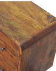 2 Drawer Curved Chestnut Chest of Drawers