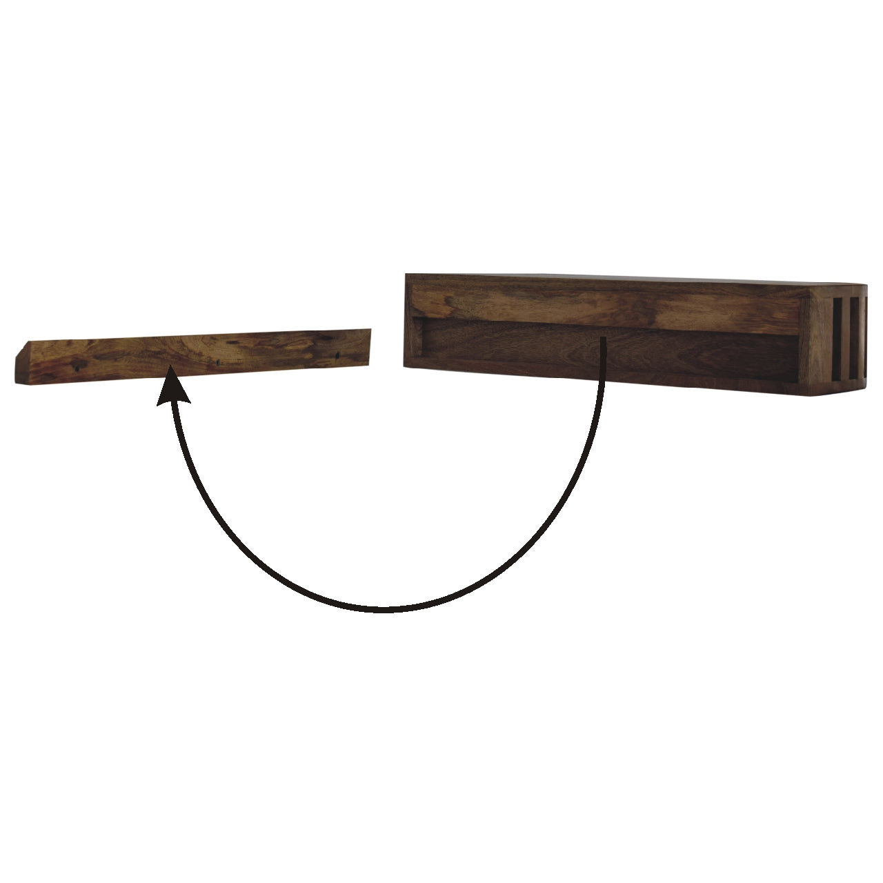 Biwa Floating Mango Wood Console Table