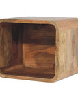 Small Open Floating Mango Wood Bedside Table