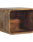 Small Open Floating Mango Wood Bedside Table