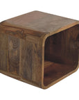 Small Open Floating Mango Wood Bedside Table