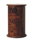 Narrow Drum Chest of Drawers in Chestnut Finish