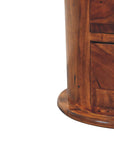 Narrow Drum Chest of Drawers in Chestnut Finish