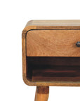 Curve Mango Wood Bedside Table