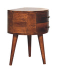 Funen Mango Wood Bedside Table in Chestnut