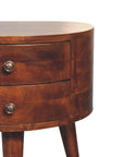 Funen Mango Wood Bedside Table in Chestnut