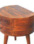 Funen Mango Wood Bedside Table in Chestnut