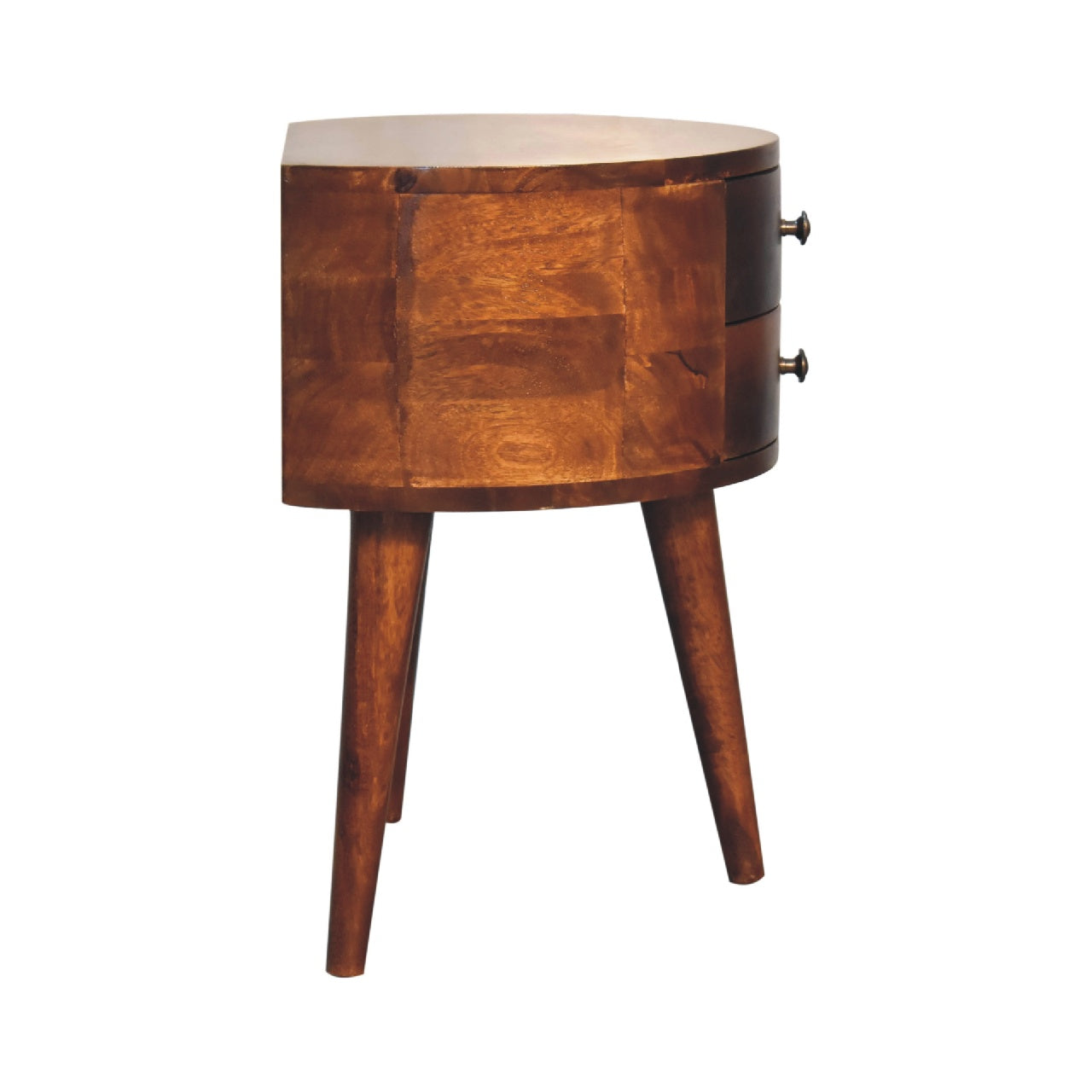 Funen Mango Wood Bedside Table in Chestnut