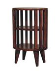 Biwa Chestnut Double Shelf Bedside Table