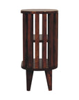 Biwa Chestnut Double Shelf Bedside Table