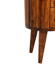 Rounded Stripe Chestnut Bedside Table