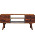 Stockholm Chestnut Rounded Four Drawer TV Unit