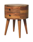 Rounded Mango Wood Bedside Table