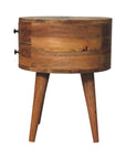 Rounded Mango Wood Bedside Table