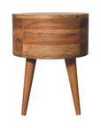 Rounded Mango Wood Bedside Table