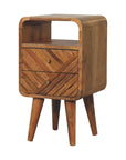 Kerela Small Curved Mango Wood Bedside Table