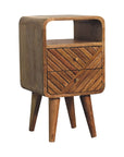 Kerela Small Curved Mango Wood Bedside Table