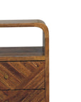 Kerela Small Curved Mango Wood Bedside Table