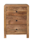 Three Drawer Bedside Table in Oak Finish