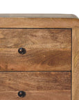 Three Drawer Bedside Table in Oak Finish