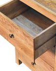 Three Drawer Bedside Table in Oak Finish