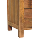 Three Drawer Bedside Table in Oak Finish