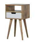 Small White Mango Wood Bedside Table