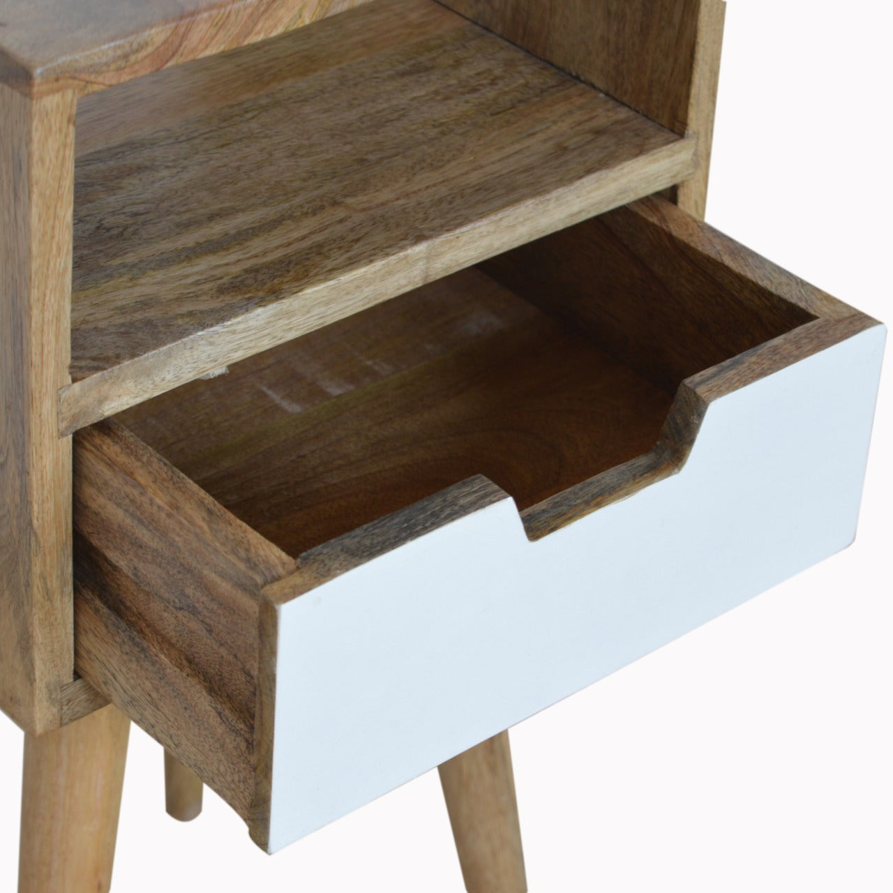 Small White Mango Wood Bedside Table