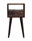 Narrow Walnut Bedside Table