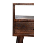 Narrow Walnut Bedside Table