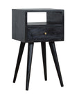 Small Ash Black Bedside Table