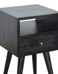 Small Ash Black Bedside Table