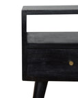 Small Ash Black Bedside Table