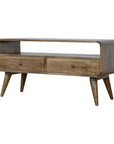 Modern Mango Wood TV Unit with Double Drawer