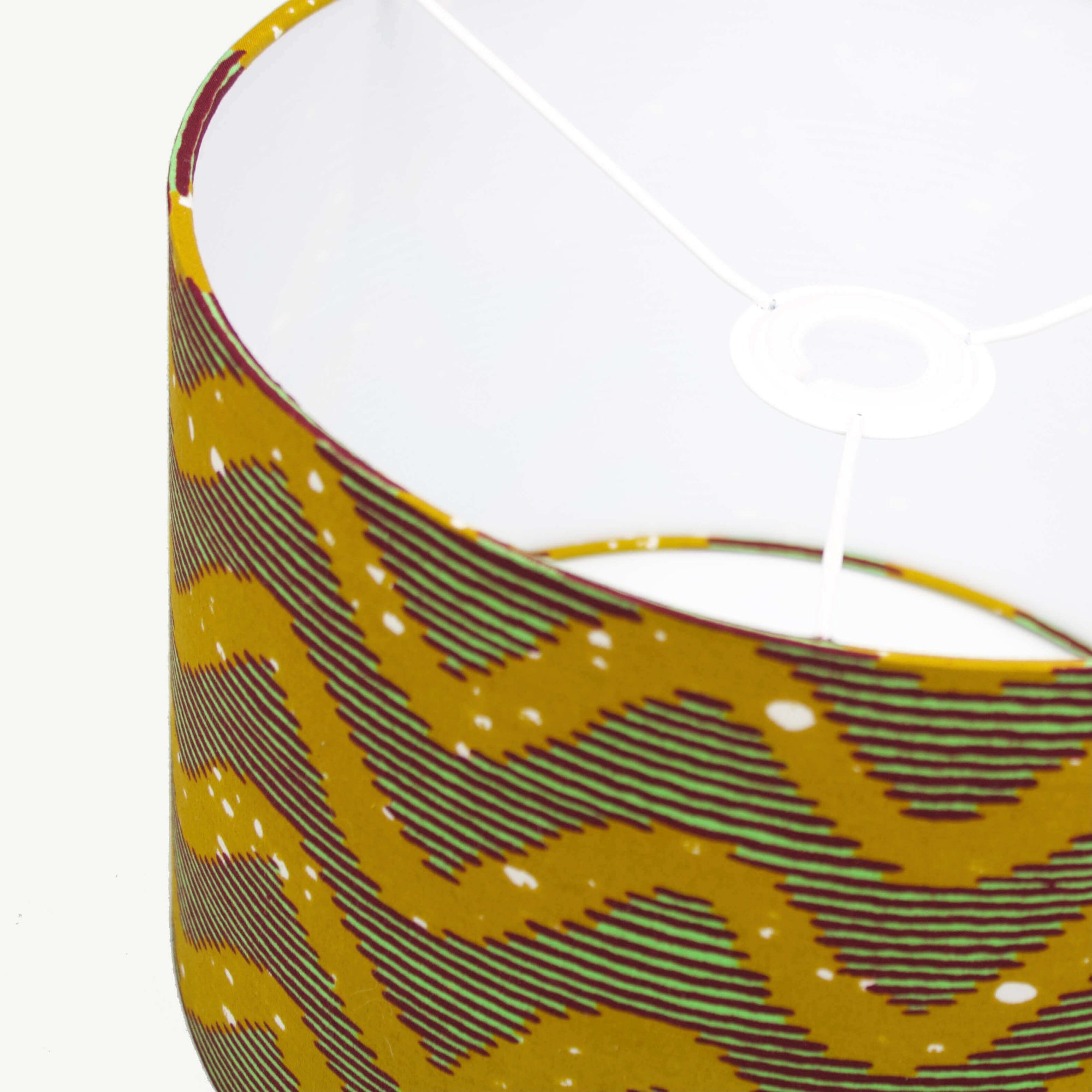 Mustard Yellow and Lime Waves African Lampshade - Tropikala