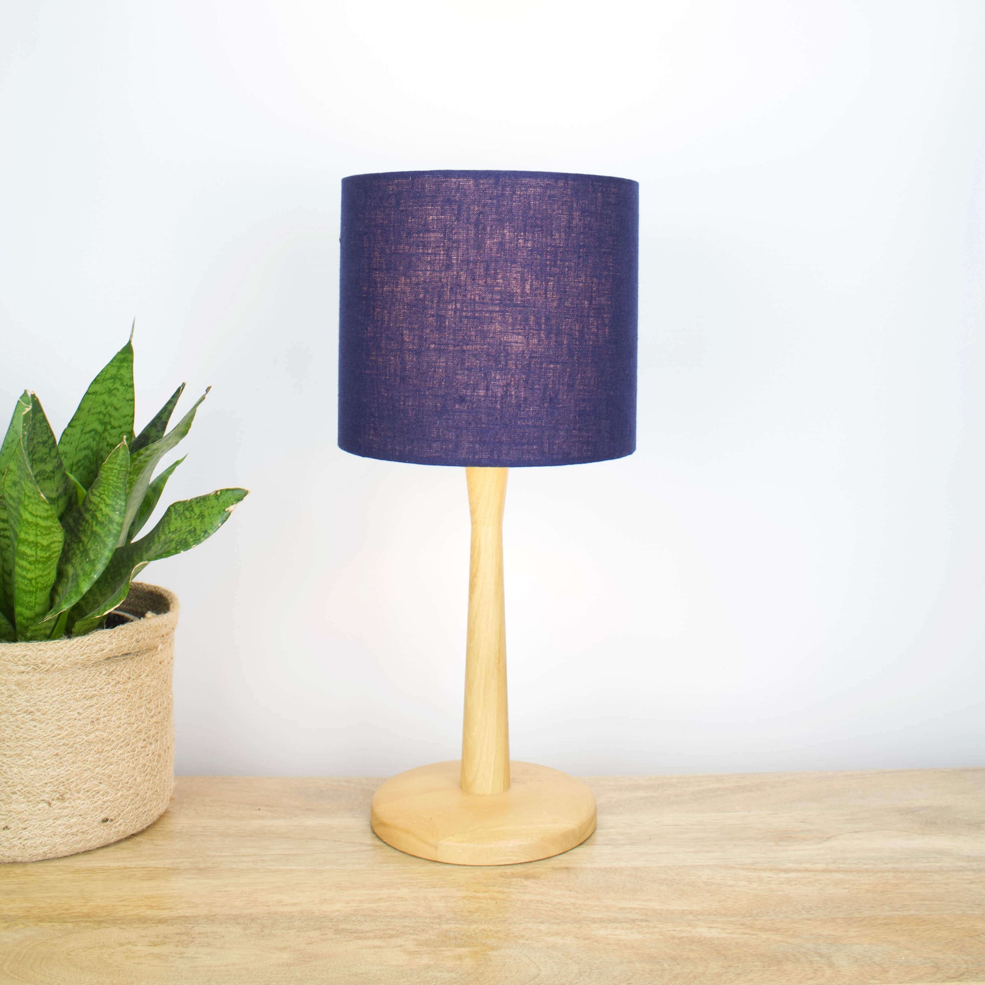 Navy Blue Linen Lampshade - Tropikala