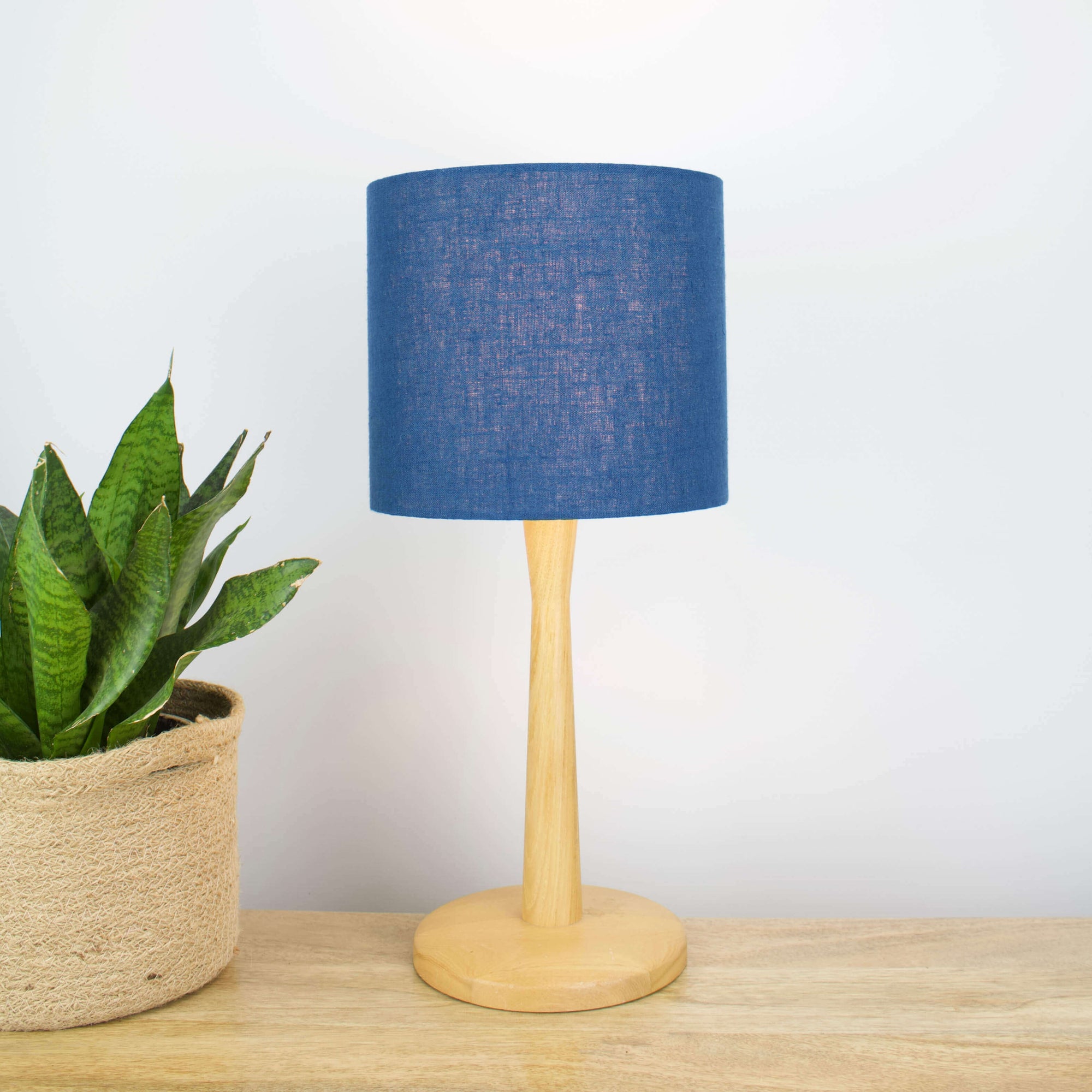 Petrol Blue Linen Lampshade - Tropikala