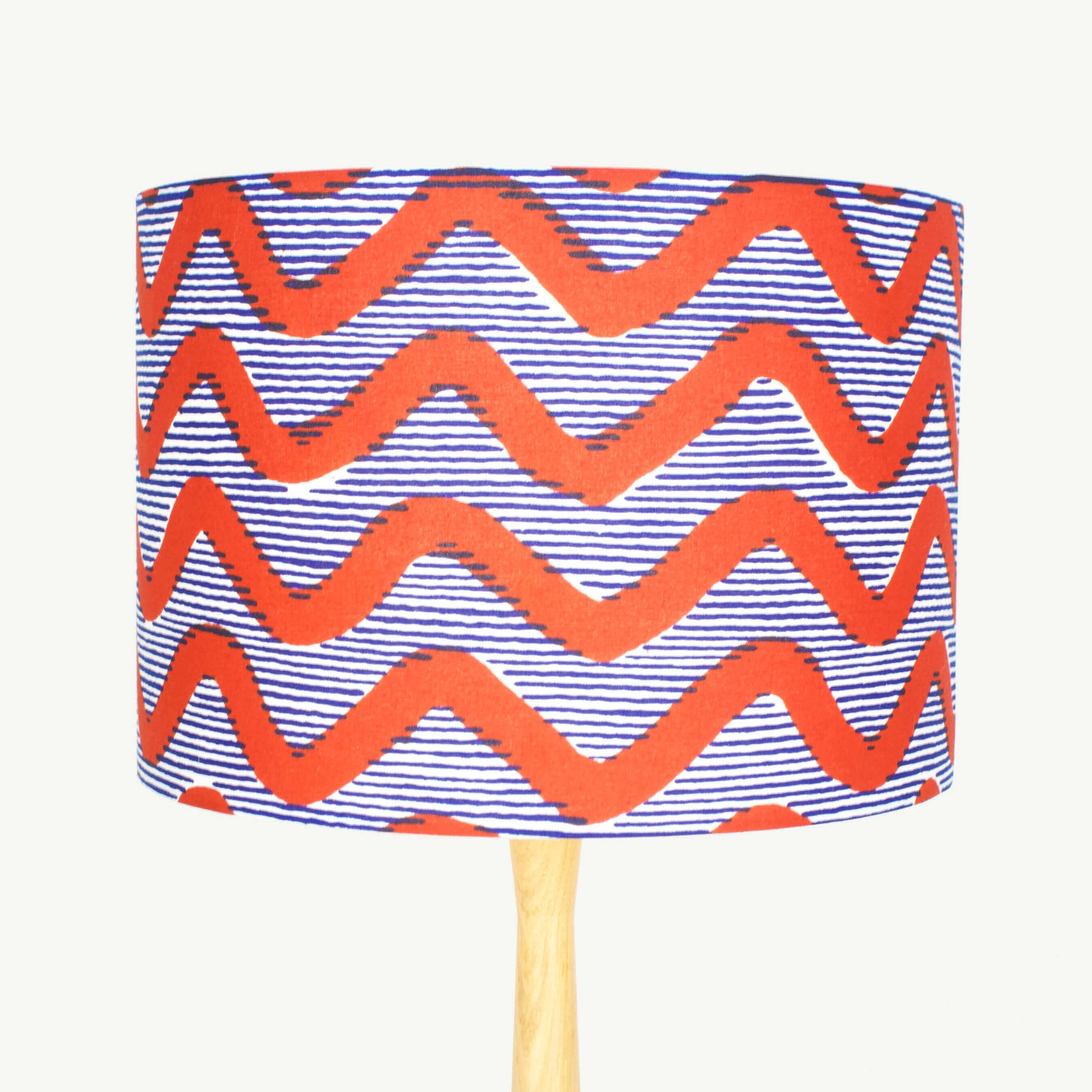 Navy and Red Waves African Lampshade - Tropikala