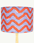 Navy and Red Waves African Lampshade - Tropikala
