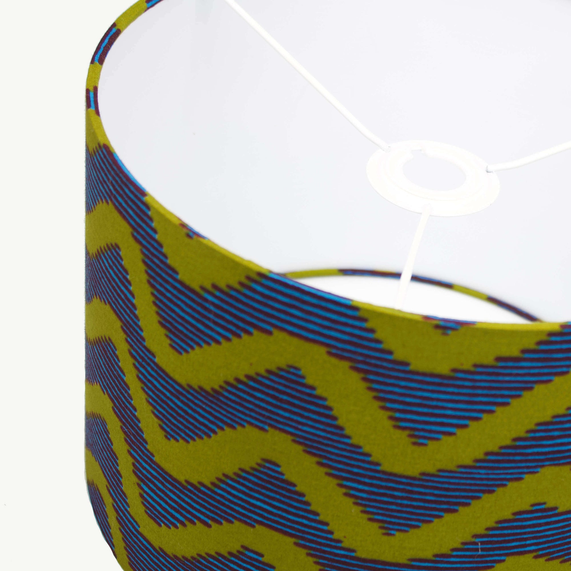 Teal and Yellow Waves African Lampshade - Tropikala