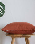 Terracotta Linen Cushion Cover