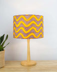 White and Yellow Waves African Lampshade - Tropikala