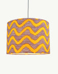White and Yellow Waves African Lampshade - Tropikala